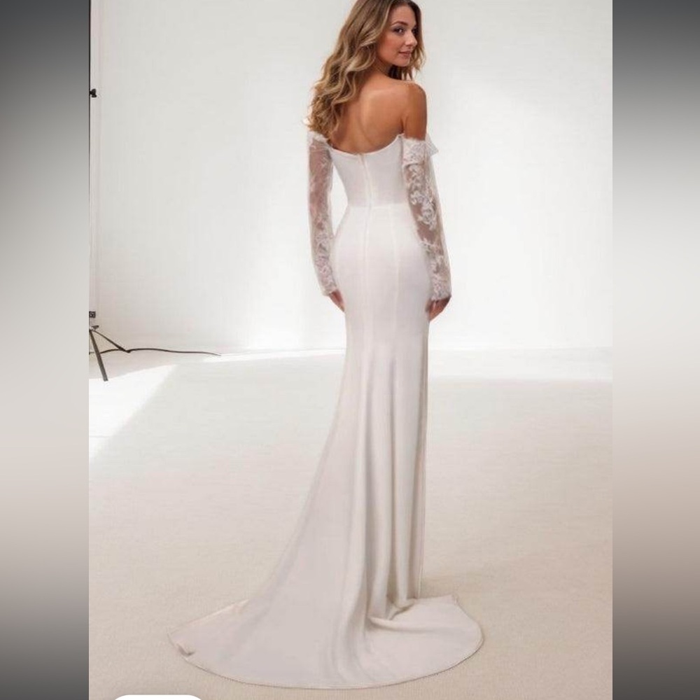 Cocomelody NWT lace off shoulder mermaid wedding dress - Picture 2 of 6